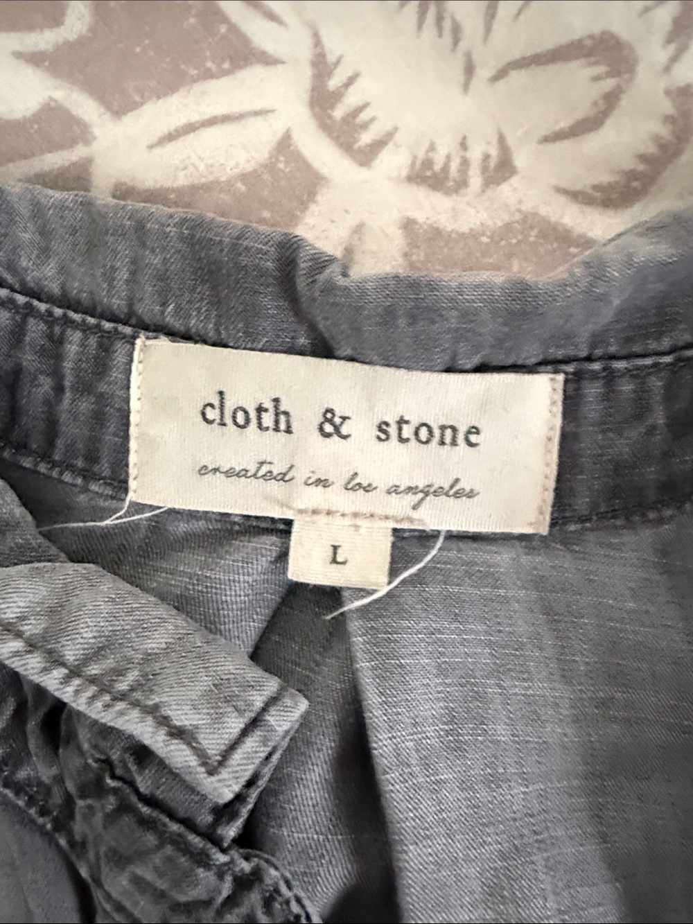 cloth & stone Light Grey chambray denim Button-Up Shirt - Picture 2 of 7